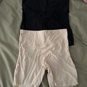 SHEIN Black and Cream Shapewear Shorts